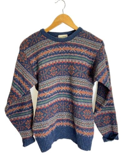 商品画像：ニット・セーター(厚手)/S/ウール/NVY/総柄 1