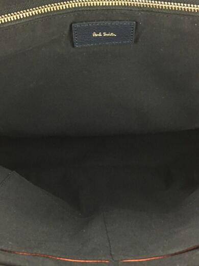 画像：Paul Smithシグネチャージップストライプ3WAY/ブリーフケース/レザー/NVY/PSN4855