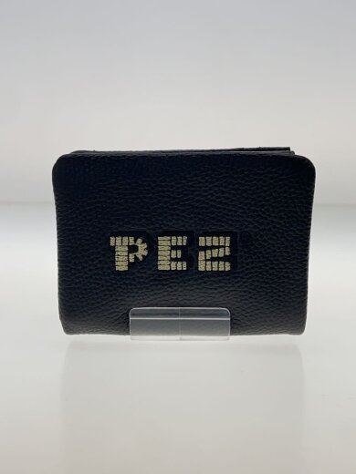 商品画像：×PEZ/刺しゅう折り財布/レザー/BLK/無地/レディース/EAZ5 2