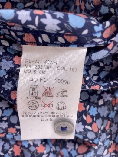 商品画像：長袖シャツ/M/コットン/BLU/花柄/PL-WR-42754 4