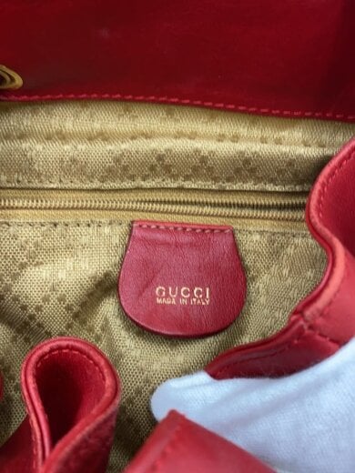 商品画像：バンブー/角スレ/使用感/リュック/レザー/RED/無地/002・2023・0016 5