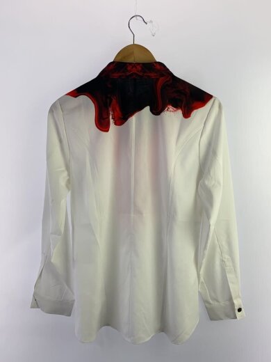 商品画像：鮮烈に滲む狂気のシャツブラウス/長袖シャツ/M/ポリエステル/WHT/プリント 2