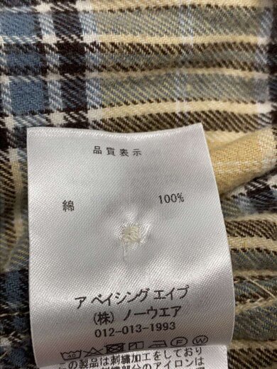 商品画像：ネルシャツ/M/コットン/YLW/チェック/001SHK701003M// 4