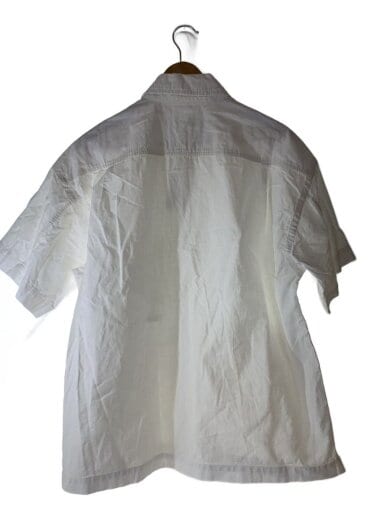 商品画像：半袖シャツ/M/コットン/WHT/無地/596-2150516 2