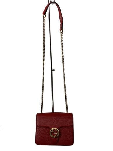 商品画像：チェーン・ショルダーバッグ_インターロッキングG/レザー/RED 1