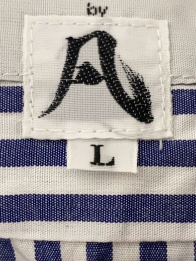 商品画像：半袖シャツ/L/コットン/BLU/ストライプ 4