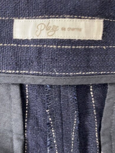 商品画像：ワイドパンツ/38/リネン/NVY/ストライプ 4