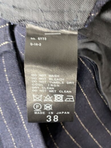 商品画像：ワイドパンツ/38/リネン/NVY/ストライプ 5