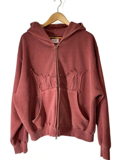 商品画像：ジップパーカー/L/コットン/RED 1