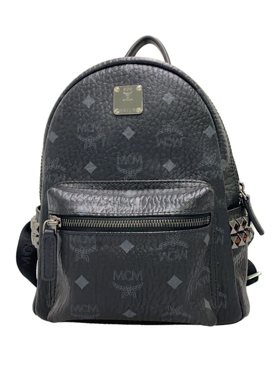 MCM / リュック/レザー/BLK/総柄/MMK6SVE41BK001