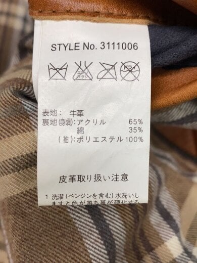 商品画像：レザージャケット・ブルゾン/S/レザー/BRW/無地/3111006 4