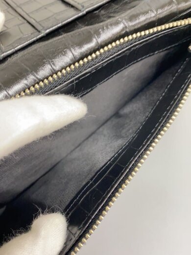 商品画像：長財布/レザー/BLK/クロコ/メンズ// 5