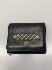 財布/レザー/BLK/メンズ/studs leather multi wallet