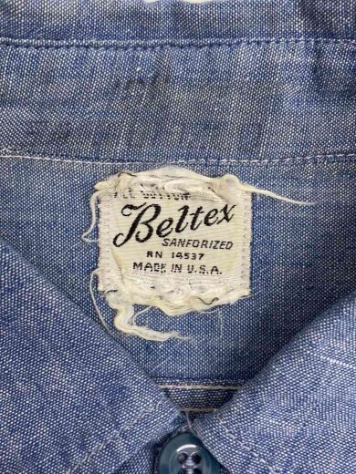 商品画像：60s～/beltex/プリズナー/ステンシル/長袖シャツ/--/--/BLU 3