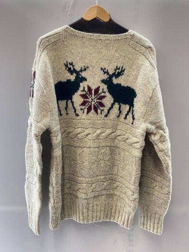 商品画像：90s/HANDKNIT/トナカイ/ニット・セーター(厚手)/L/ウール/CRM 2