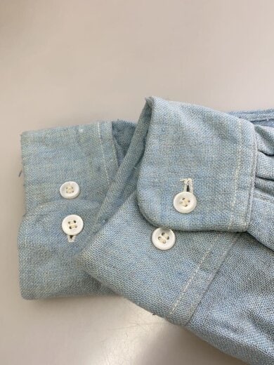 商品画像：60s/開襟シャツ/XL/ウール混レーヨン/BLU/無地/単色/ボロ// 4