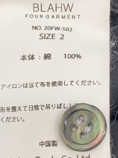 商品画像：ジャケット/2/コットン/BLK/無地/20FW-S02// 4