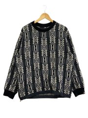RAGE SWEATER_レイジ セーター/L/ポリエステル/BLK/総柄