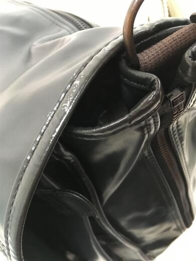 画像：LUGGAGE LABELショルダーバッグ/PVC/BLK/スレ有/内側汚れ有/中古3