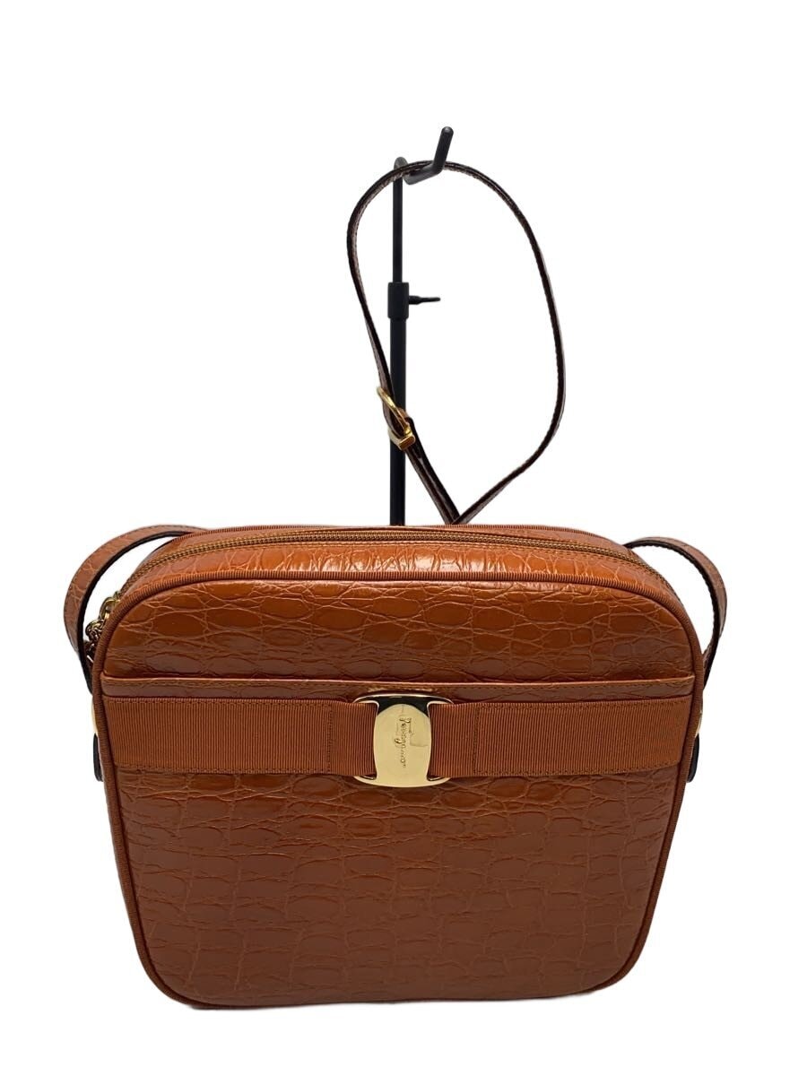 Salvatore Ferragamo / ショルダーバッグ/レザー/BRW/無地