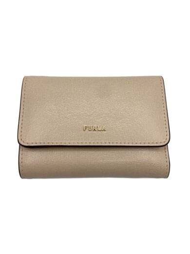 商品画像：3つ折り財布/レザー/BEG/レディース 1