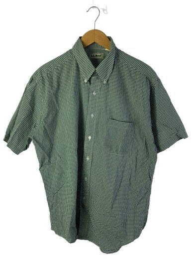 商品画像：半袖シャツ/L/コットン/GRN/ギンガムCK 1