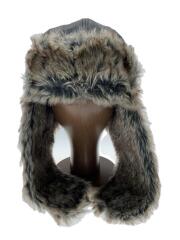 フライトキャップ/XL/フェイクレザー/BLK/無地/メンズ