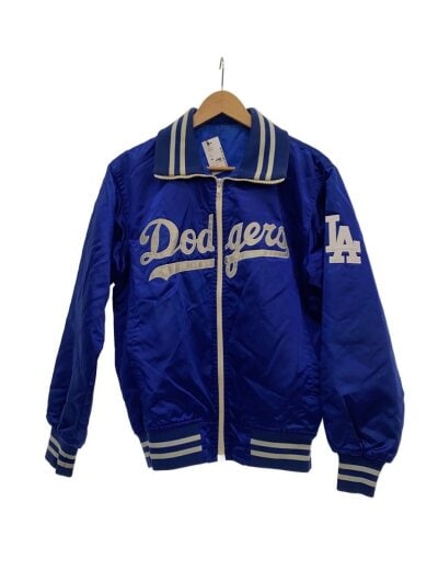 商品画像：90s/MLB/Dodgers /スタジャン/--/ナイロン/BLU/無地/ヨゴレ有 1