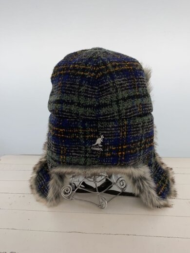 商品画像：ハット/L/ウール/BLU/チェック/メンズ/フライトキャップ 3