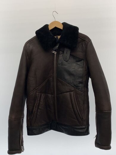 商品画像：レザージャケット・ブルゾン/M/レザー/BRW/ムートンジャケット 1