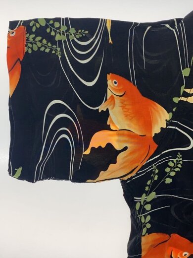 商品画像：アロハシャツ/M/シルク/BLK/総柄/金魚// 5