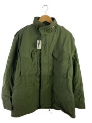 80s-90s/USA製/M-65/SCOVILLジップ/L/コットン/KHK/無地