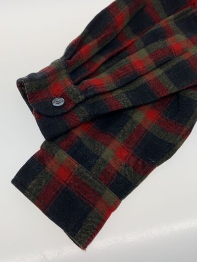 商品画像：ネルシャツ/S/ウール/RED/50s-60s 4