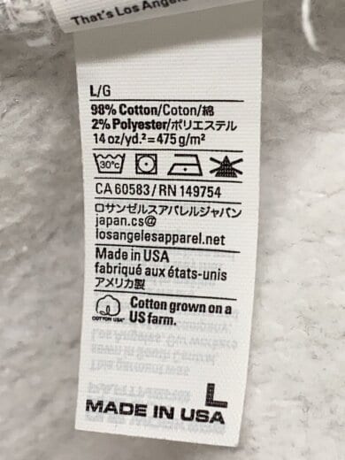 商品画像：ジップパーカー/L/コットン/GRY/無地// 4