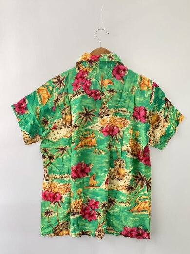 商品画像：60s~70s/シェルボタン/襟芯/KINGSPORT/アロハシャツ/--/レーヨン/GRN/総柄// 2