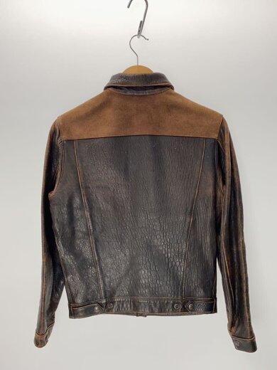 商品画像：3rdタイプ/切替有/スナップボタン/レザージャケット・ブルゾン/36/レザー/BRW// 2