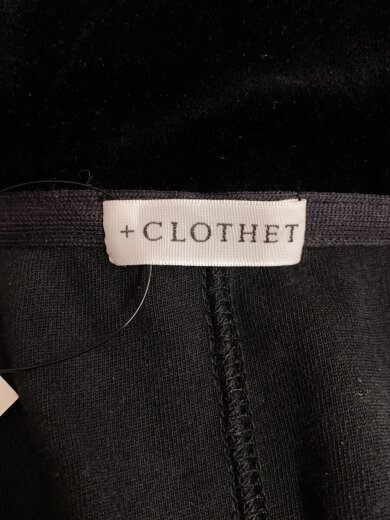 画像：+CLOTHETジップパーカー/4/ベロア/BLK/無地/CLM-700213