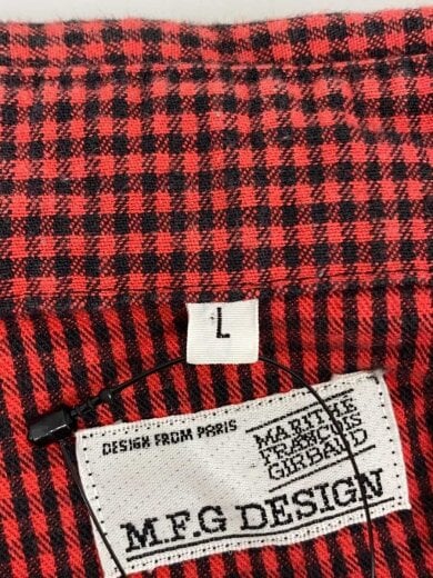 商品画像：M.F.G.DESIGN /長袖シャツ/L/コットン/RED/ギンガムCK 4