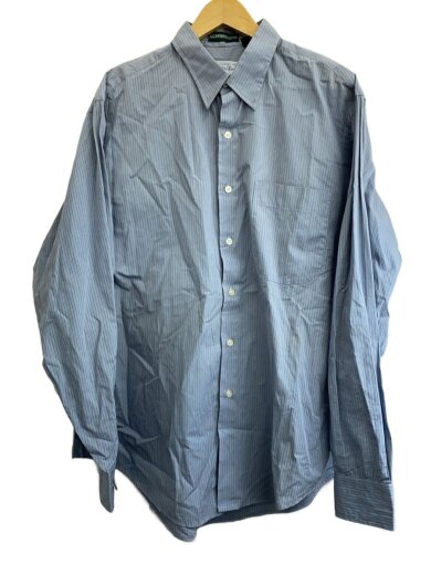 商品画像：長袖シャツ/L/コットン/BLU/ストライプ/USA製 1