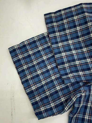 商品画像：半袖シャツ/S/リネン/BLU/チェック 7