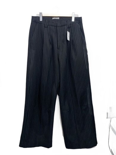 商品画像：stripe slacks/スラックスパンツ/32/ポリエステル/BLK/ストライプ 1