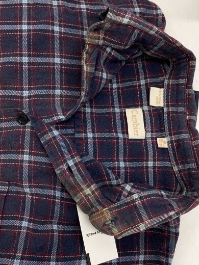 商品画像：Cambier/プルオーバー長袖シャツ/XL/コットン/NVY/チェック 6