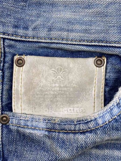 商品画像：レザーパッチ/cook jeans/ストレートパンツ/34/コットン// 9