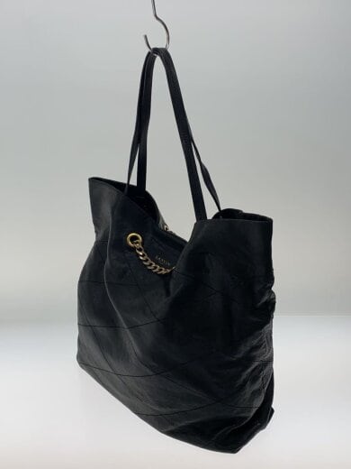 商品画像：Carry me/角フチ擦れ有/タバコ臭有/状態考慮/トートバッグ/レザー/BLK/無地 2