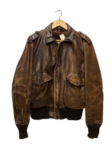 商品画像：80s/茶タグ/USA製/A-2/ボアライナー付属/レザージャケット/44/レザー/BRW 1
