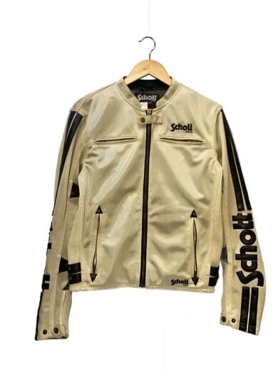 商品画像：シングルライダースジャケット/42/ポリエステル/CRM/無地 1