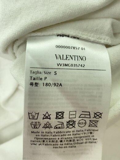 画像：VALENTINOTシャツ/S/コットン/WHT/シミ有//4