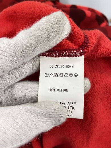 画像：A BATHING APEジップパーカー/XL/コットン/RED/カモフラ/001ZPJ701004M4