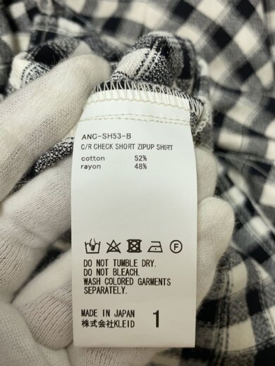 商品画像：ANCELLM/長袖シャツ/1/コットン/WHT/チェック/ANC-SH53-B 4