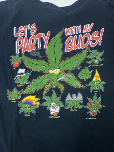 商品画像：Tシャツ/2XL/コットン/BLK/大麻Tee/07年/LETS PARTY WITH MY BUDS/// 6